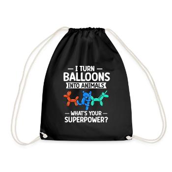 Balloon Animal Party Balloon Artist - Drawstring Bag - black - Front