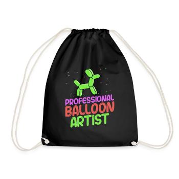 Balloon Animal Party Balloon Artist - Drawstring Bag - black - Front