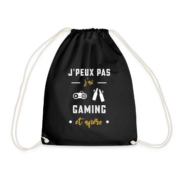 je peux pas j'ai gaming apéro humour - Sac de sport léger - noir - Devant