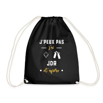 je peux pas j'ai jdr apéro humour - Sac de sport léger - noir - Devant