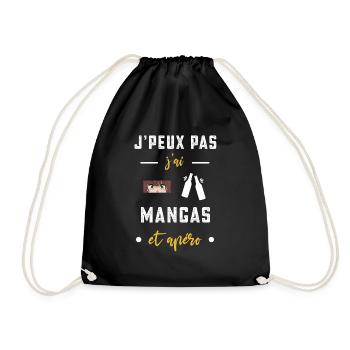 je peux pas j'ai mangas apéro humour - Sac de sport léger - noir - Devant