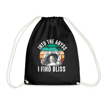 Caving Spelunking For Cave Men Women Funny - Drawstring Bag - black - Front
