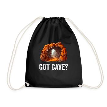 Caving Spelunking For Cave Men Women Funny - Drawstring Bag - black - Front