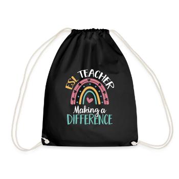 Teacher English Second Language Foreign Language - Drawstring Bag - black - Front