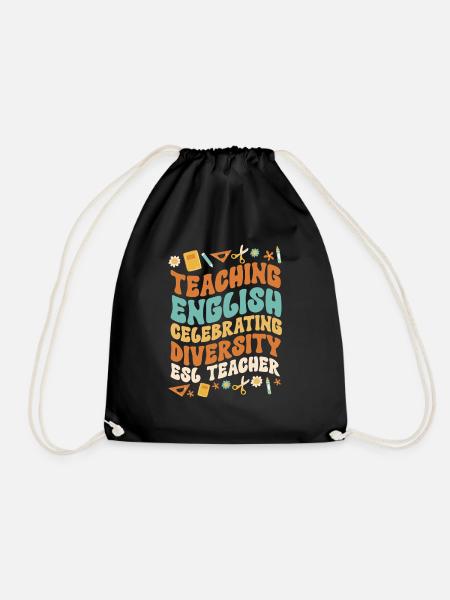 Teacher English Second Language Foreign Language - Drawstring Bag - black