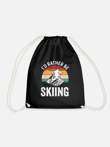 I'd Rather Be Skiing Wintersport Ski - Turnbeutel - Schwarz