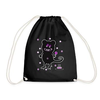 Monster Kids Lollipop Candy Fantasy Snacking - Drawstring Bag - black - Front