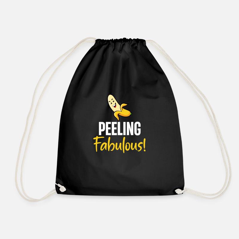 Exfoliating Fabulous! Banana puns - Drawstring Bag - black