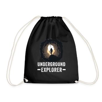Caving Spelunking For Cave Men Women Funny - Drawstring Bag - black - Front