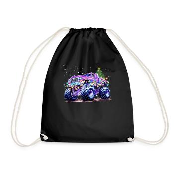 Monster Truck Lover Weihnachtsgrafik für Jungs, Ich - Turnbeutel - Schwarz - Vorne
