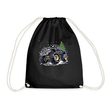 Liebe Monster Truck Cool Monster Truck Xmas Design - Turnbeutel - Schwarz - Vorne