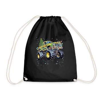 Monster Truck Racing, Coole Monster Truck Weihnachten - Turnbeutel - Schwarz - Vorne