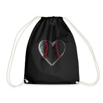 Baseball Herz Valentinstag Lustige Paare Passende - Turnbeutel - Schwarz - Vorne