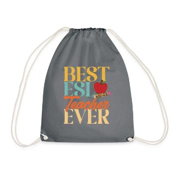 Teacher English Second Language Foreign Language - Drawstring Bag - grey - Front