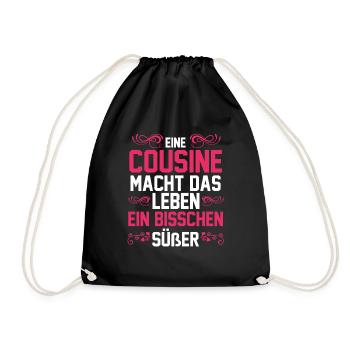 Cousinen Cousine - Turnbeutel - Schwarz - Vorne