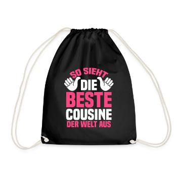 Cousinen Cousine - Turnbeutel - Schwarz - Vorne