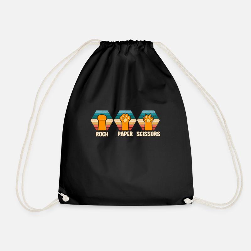 Pierre Papier Ciseaux Jeu De Main Drôle Chat Enfants - Sac de sport léger - noir
