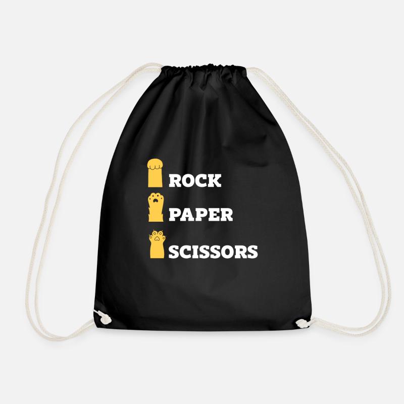 Pierre Papier Ciseaux Jeu De Main Drôle Chat Enfants - Sac de sport léger - noir