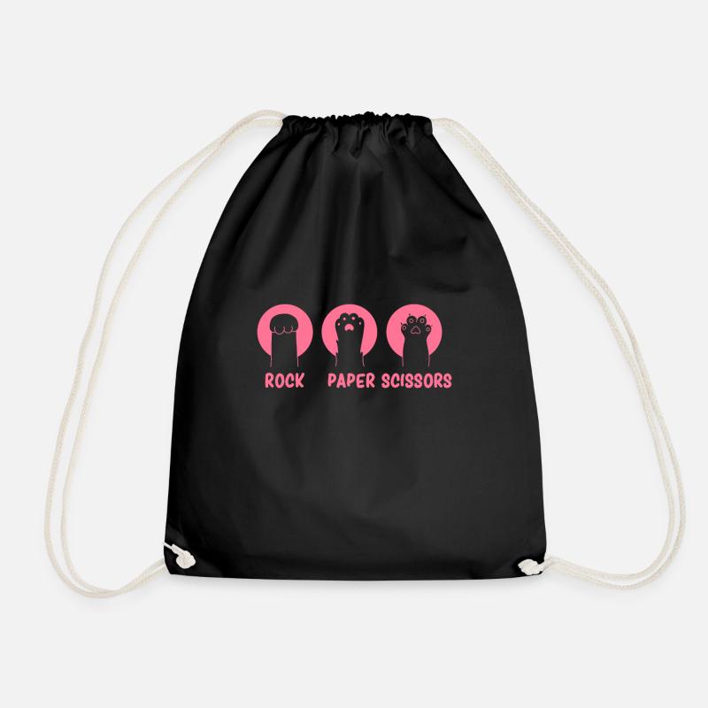 Pierre Papier Ciseaux Jeu De Main Drôle Chat Enfants - Sac de sport léger - noir