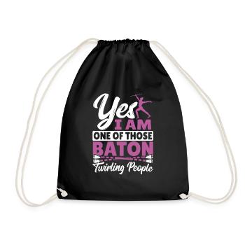 Baton Twirling Baton Twirler Gift - Drawstring Bag - black - Front