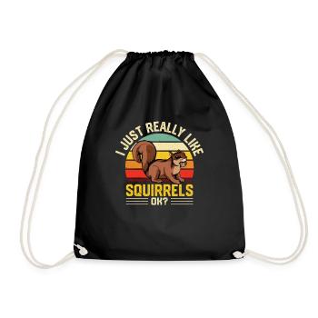 Vintage, j’aime vraiment les écureuils Ok Forest Ani - Sac de sport léger - noir - Devant