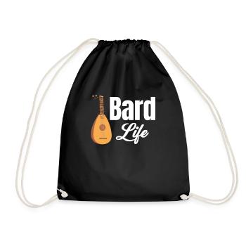 Bard Life, Lute Player, String Musician, Mandolinist - Drawstring Bag - black - Front