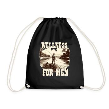 Angler gifts fishing t-shirt for hobby fishermen - Drawstring Bag - black - Front