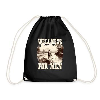 Fishing men t-shirt for fishing trip angler. - Drawstring Bag - black - Front