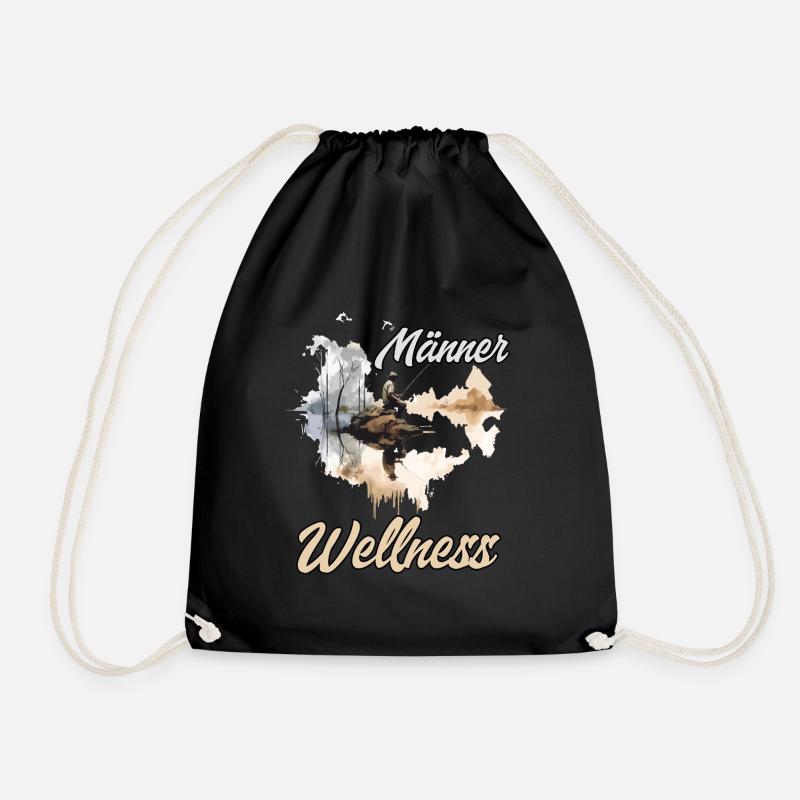 Männer Wellness Angler Geschenk Angler Herren - Turnbeutel - Schwarz