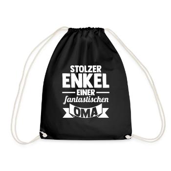 Großmutter Oma Enkelkind Enkel - Turnbeutel - Schwarz - Vorne
