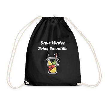 Save water drink smoothies - Drawstring Bag - black - Front