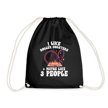 Roller Coaster Roller Coaster Amusement Park - Drawstring Bag - black - Front