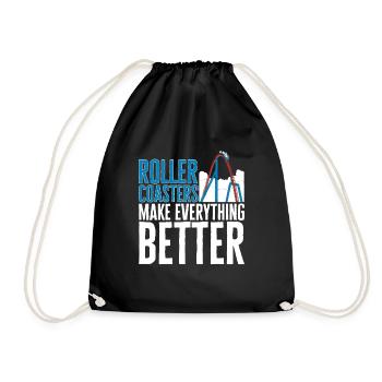 Roller Coaster Roller Coaster Amusement Park - Drawstring Bag - black - Front