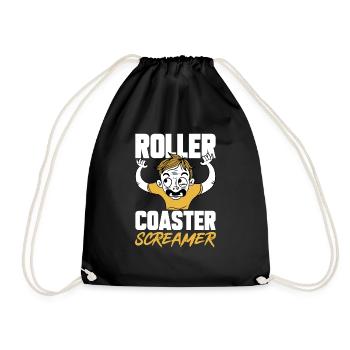 Roller Coaster Roller Coaster Amusement Park - Drawstring Bag - black - Front