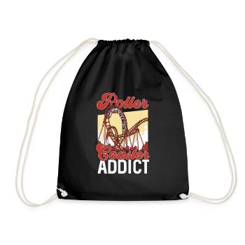 Roller Coaster Roller Coaster Amusement Park - Drawstring Bag - black - Front