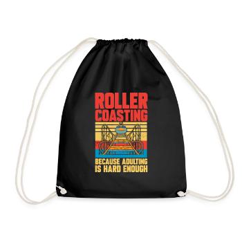 Roller Coaster Roller Coaster Amusement Park - Drawstring Bag - black - Front