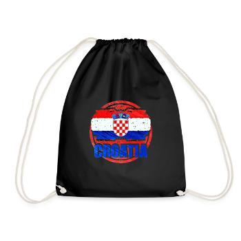 Kroatien - Turnbeutel - Schwarz - Vorne