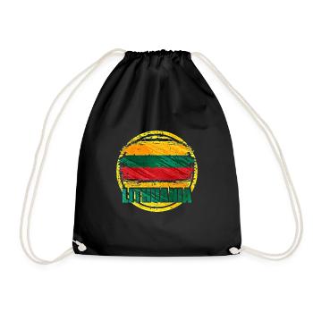Lithuania - Drawstring Bag - black - Front