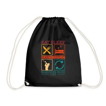 Manger Dormir Marche Répéter Fanfare Vie Orchestr - Sac de sport léger - noir - Devant