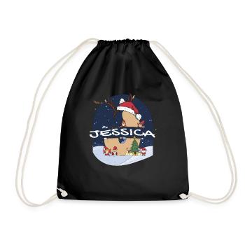 Génial Jessica nom w chapeau de père Noël dans le thème de Noël - Sac de sport léger - noir - Devant