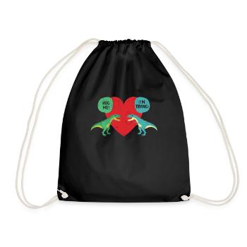 T-Rex dinosaure correspondant couple me serrant dans ses bras - Sac de sport léger - noir - Devant