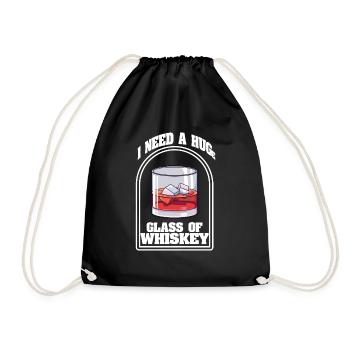 I Need a Huge Glass of Whiskey Lover - Drawstring Bag - black - Front