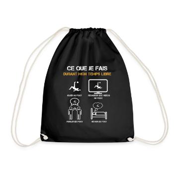 ce que je fais durant mon temps libre foot - Sac de sport léger - noir - Devant