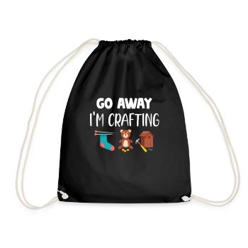 Go away, I'm making pottery, scrapbooking, - Drawstring Bag - black - Front