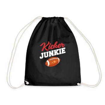 Kicker Junkie Football Quarterback Placekicker - Drawstring Bag - black - Front