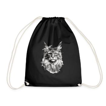 Maine Coon chat chat amant de chat cadeau Coony - Sac de sport léger - noir - Devant