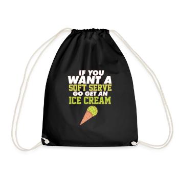 Funny Pickleball If You Want A Soft Serve Go Get - Drawstring Bag - black - Front