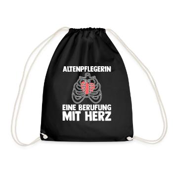 Pflege Pflegekraft AltenPflegerinin - Turnbeutel - Schwarz - Vorne