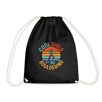 Cool Girls Go Bouldering Boulder Climbing - Turnbeutel - Schwarz - Vorne