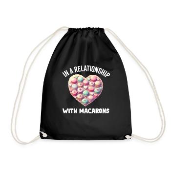 Macarons Kekse Bäcker Französisches Dessert Lustig - Turnbeutel - Schwarz - Vorne